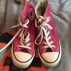 Pink high top converse